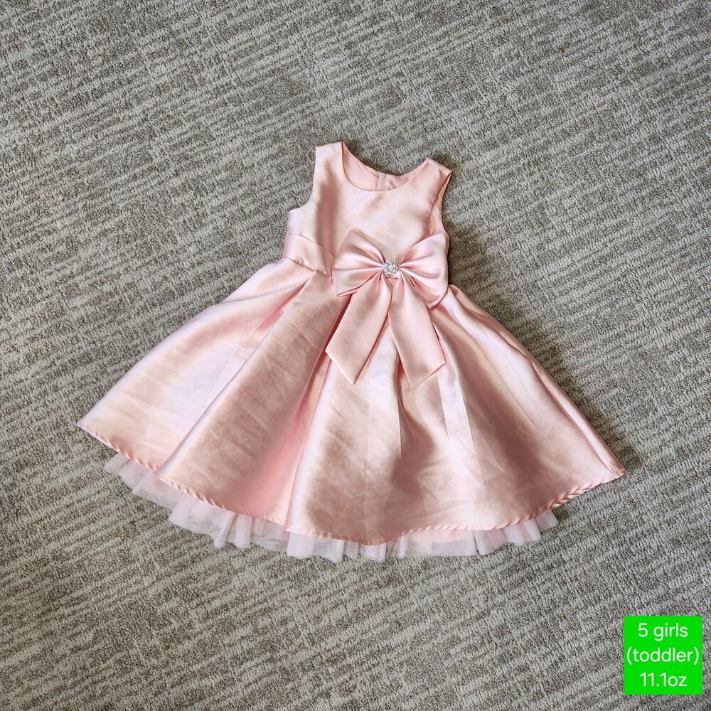 Rare Editions special occasion satin fit & flare sleeveless dress pink size 5